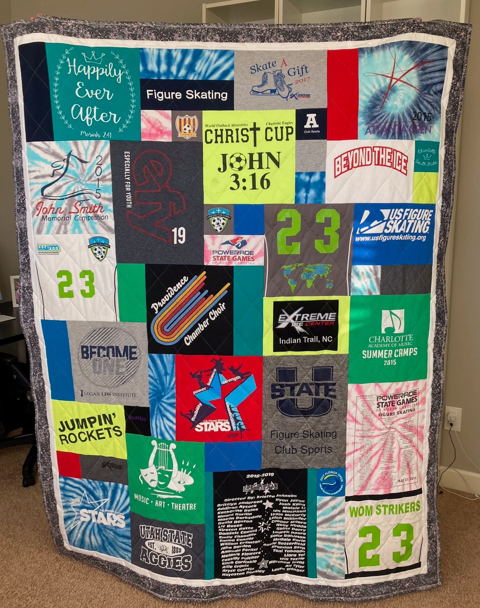 Blue memory quilt